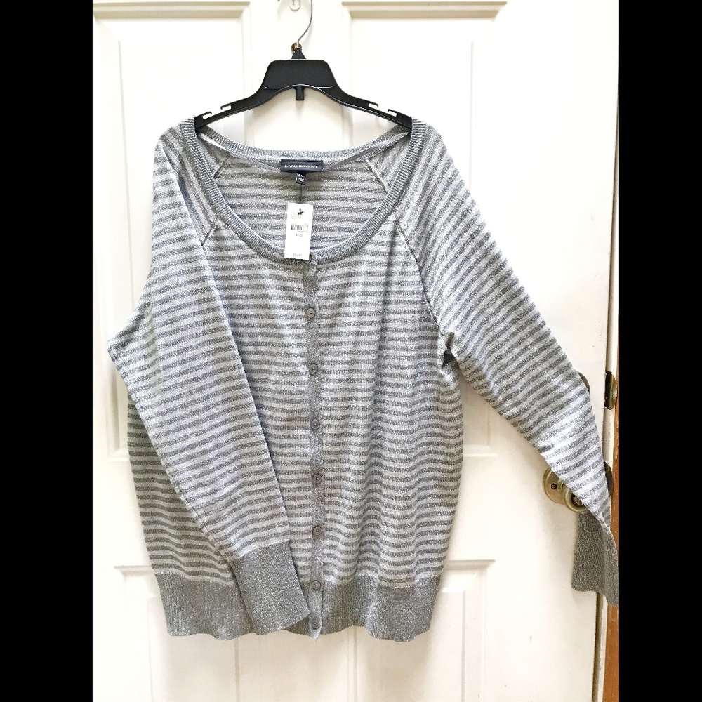 Lane Bryant sparkly silver gray cardigan 2X 18/20